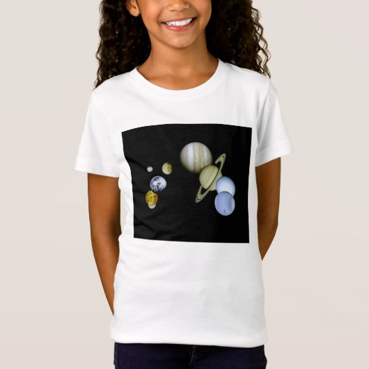 Kgift Solar System Girls Baby Doll Space Science T-shirt (Voorkant)