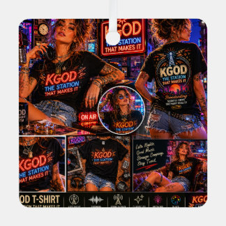 KGOD Radio Late Night Metalen Ornament