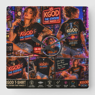KGOD Radio Late Night Vierkante Klok