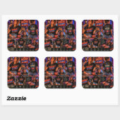 KGOD Radio Late Night Vierkante Sticker (Vel)