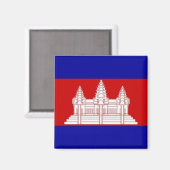 KH001 Cambodjaans FLAG Cambodia, Fridge Magneet (Voorkant / Achterkant)