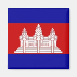 KH001 Cambodjaans FLAG Cambodia, Fridge Magneet