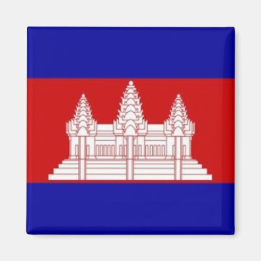 KH001 Cambodjaans FLAG Cambodia, Fridge Magneet (Voorkant)