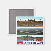 KH - Cambodja - Angkor Wat - Mosaic - Collage Magneet (Voorkant / Achterkant)