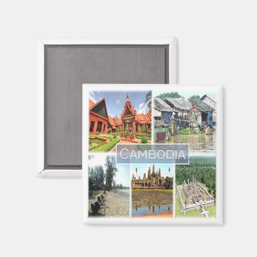 KH * Cambodja - Angkor Wat - Phonom Penh Magneet (Voorkant / Achterkant)
