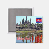 KH - Cambodja - Siem Reap - Uitzicht van Angkor Wa Magneet (Voorkant / Achterkant)