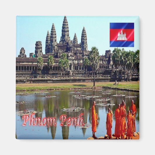 KH - Cambodja - Siem Reap - Uitzicht van Angkor Wa Magneet (Voorkant)