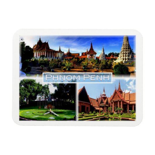 KH Phnom Penh - Silver Pagoda - Royal Palace - Mag Magneet (Horizontaal)