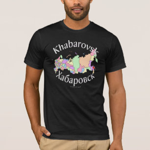 Khabarovsk Rusland-kaart T-shirt