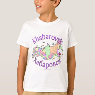 Khabarovsk Rusland-kaart T-shirt