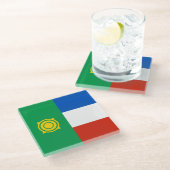 Khakassievlag Glazen Onderzetter (Schuin)