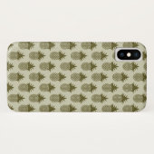 Khaki Ananas Patroon Case-Mate iPhone Case (Achterkant (horizontaal))