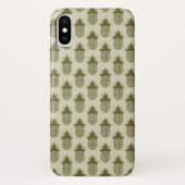 Khaki Ananas Patroon Case-Mate iPhone Case (Achterkant)