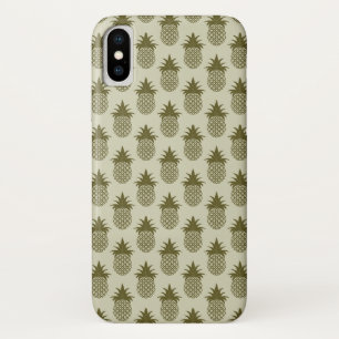 Khaki Ananas Patroon iPhone X Hoesje