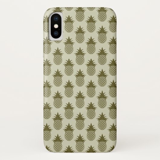 Khaki Ananas Patroon Case-Mate iPhone Case (Achterkant)