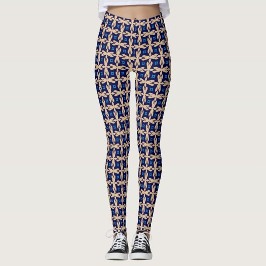 Khaki and blue chequered Leggings (Voorkant)