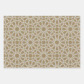 Khaki Arabesque Pattern Gift Wrapping Paper (Voorkant 2)