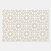 Khaki Arabesque Pattern Gift Wrapping Paper (Voorkant)