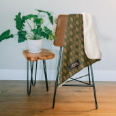 Khaki Argyle - Camouflage Natuur Tones - eigen tek Sherpa Deken