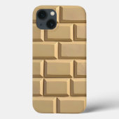 Khaki Baksteen Design iPhone Hoesje Stijlvol en Ro (Achterkant)
