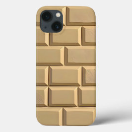 Khaki Baksteen Design iPhone Hoesje Stijlvol en Ro