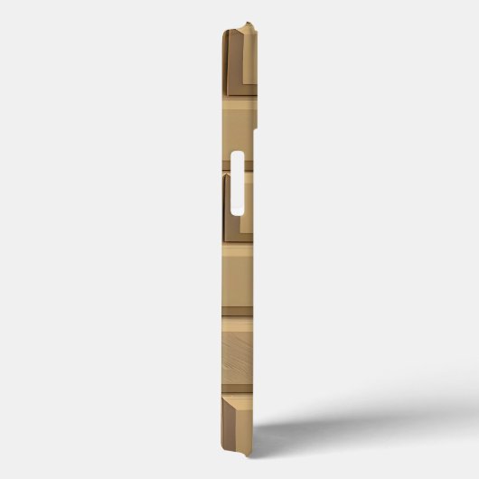 Khaki Baksteen Design iPhone Hoesje Stijlvol en Ro (Achterkant / Rechts)