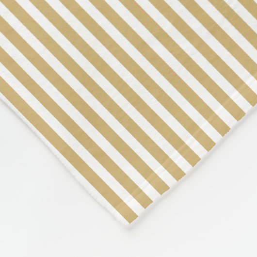 Khaki Beige en White Cabana Stripes Fleece Deken (Hoek)