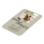 Khaki Beige Save the Date Foto Bruiloft Magneet (Linkerzijde)