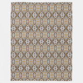 Khaki Beige Taupe Dark Brown Tribal Pattern Fleece Deken (Voorkant)