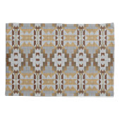 Khaki Beige Taupe Dark Brown Tribal Pattern Kussensloop (Achterkant-Links)