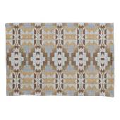 Khaki Beige Taupe Dark Brown Tribal Pattern Kussensloop (Voorkant-Links)