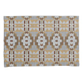 Khaki Beige Taupe Dark Brown Tribal Pattern Kussensloop (Voorkant-Rechts)