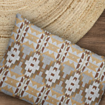 Khaki Beige Taupe Dark Brown Tribal Pattern