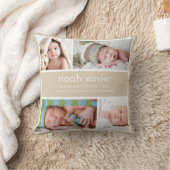 Khaki Birth Announcement Pillow Kussen (Deken)