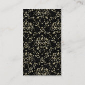 Khaki/Black Damask Elegant visitekaartje (Achterkant)