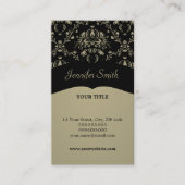 Khaki/Black Damask Elegant visitekaartje (Voorkant)