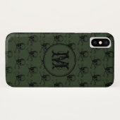 Khaki Black Skull Halloween gepersonaliseerd monog Case-Mate iPhone Case (Achterkant (horizontaal))