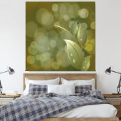 Khaki Bokeh laat omwikkeld doek achter Canvas Afdruk (Insitu (Slaapkamer))