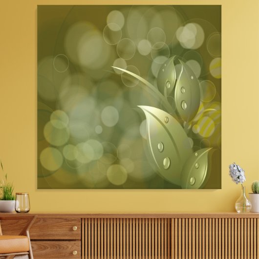 Khaki Bokeh laat omwikkeld doek achter Canvas Afdruk (Insitu (Woonkamer))