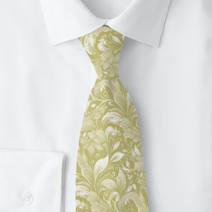 Khaki Botanische Batik Stropdas