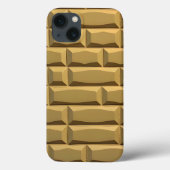 Khaki Brick Texture iPhone Case Stylish Look (Achterkant)