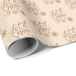 Khaki Brown | Laat het kerstpapier sneeuwen Cadeaupapier