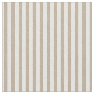 Khaki Brown & White Stripes Stof