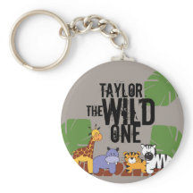 Khaki Brown Wild One Safari Animals gepersonalisee