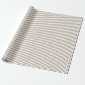 Khaki Bruin & Witte Strepen Cadeaupapier (Uitgerold)