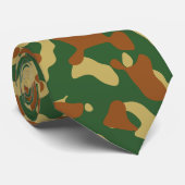 Khaki camouflage in bruin en groen stropdas (Opgerold)