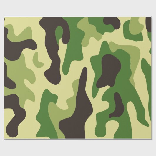 Khaki camouflage pattern cadeaupapier (Vlak)