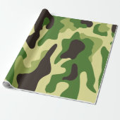 Khaki camouflage pattern cadeaupapier (Uitgerold)