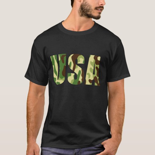 Khaki camouflage-teken van de VS T-shirt (Voorkant)