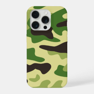 Khaki camouflagepatroon iPhone 15 pro case